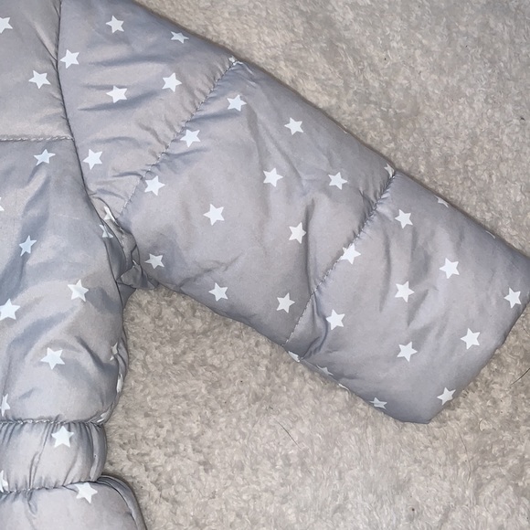 Mayoral 6M Gray Star Snowsuit Bunting EUC Feet Covers - Picture 5 of 12